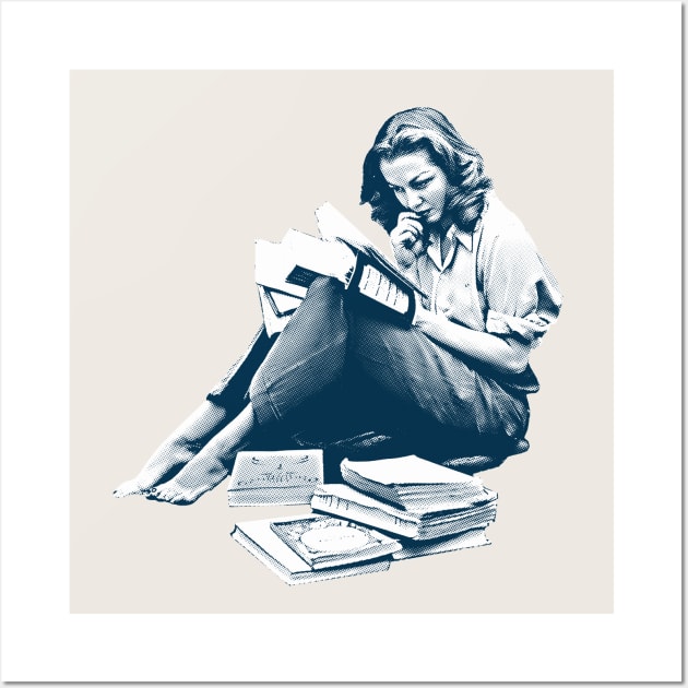 Sylvia Plath / Retro Duotone Fan Design Wall Art by unknown_pleasures